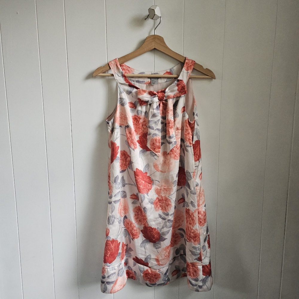 ☆ H&M Retro Floral Satin Shift Dress